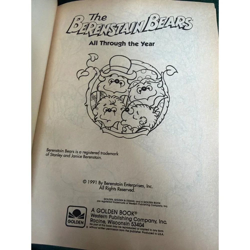 Vintage 1991 Berenstain Bears All Through the Year Giant Coloring Book Golden
